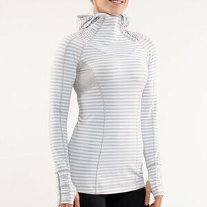 Lululemon Women's Run: Back On Track Pullover - Grey/White